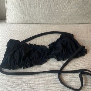 Black ribbed 437 bikini top